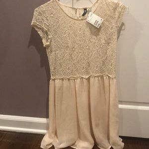 H&M cream color lace dress